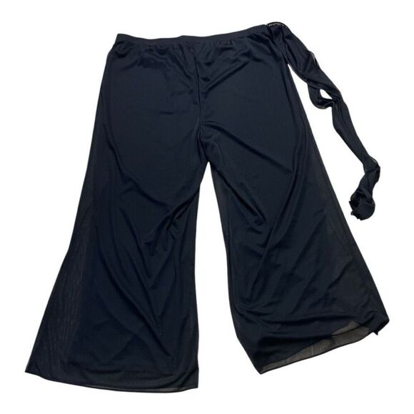 The Pyramid Collection Black Palazzo Pants Women Plus IX Wide Leg Flare Belted - Picture 6 of 11